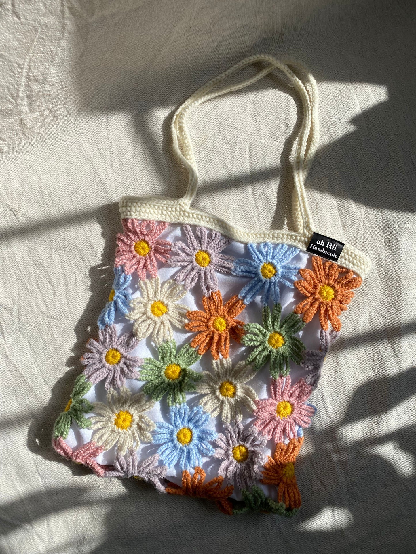 Crochet Daisy Tote bag